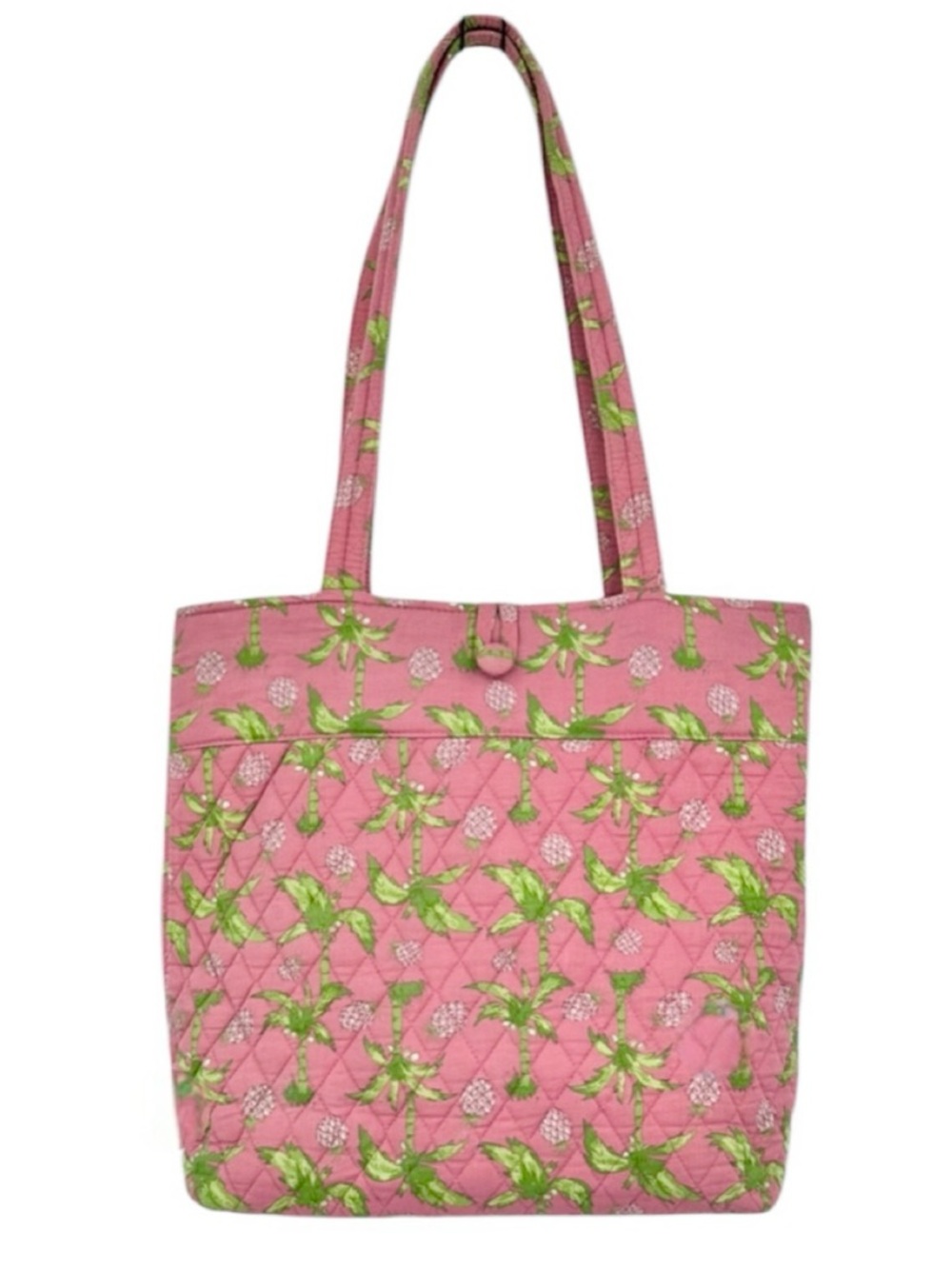 Style Eyes By Baum Bros. Pink Cotton 
Tote Bag With Palm Trees